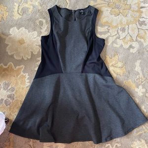 Massimo knee length dress. Black and charcoal.